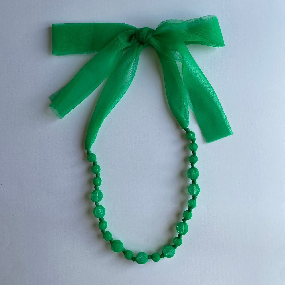 Beads & Ribbon Necklace