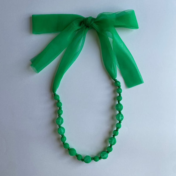 Beads &amp; Ribbon Necklace 